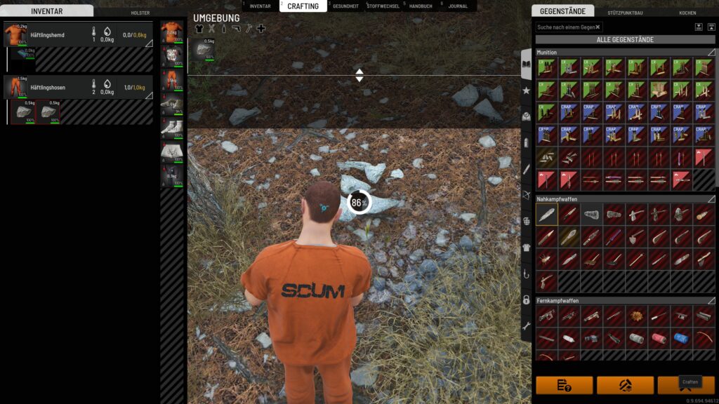 Scum Anfänger Tutorial Steinmesser craften